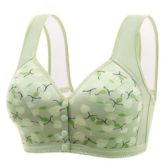 New style large size wire-free bra with front button fastening