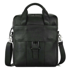 Top layer cowhide business vertical handbag