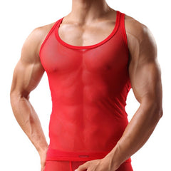 New style mesh vest T-shirt sexy men's breathable sports sleeveless