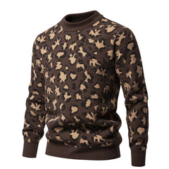 Men's Round Neck Casual Fashion Printed Warm Bottoming Sweater