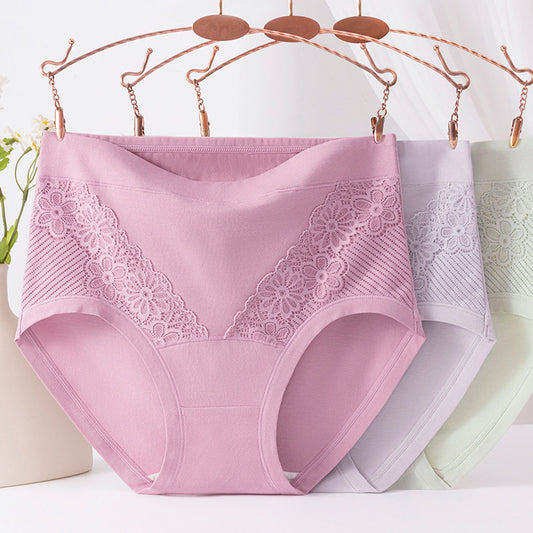 Women's High Waist Pure Cotton Antibacterial Panties