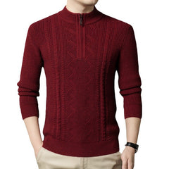 Thickened warm half-zip knitted bottoming sweater