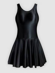 One-piece tight silky shiny gymnastics skirt