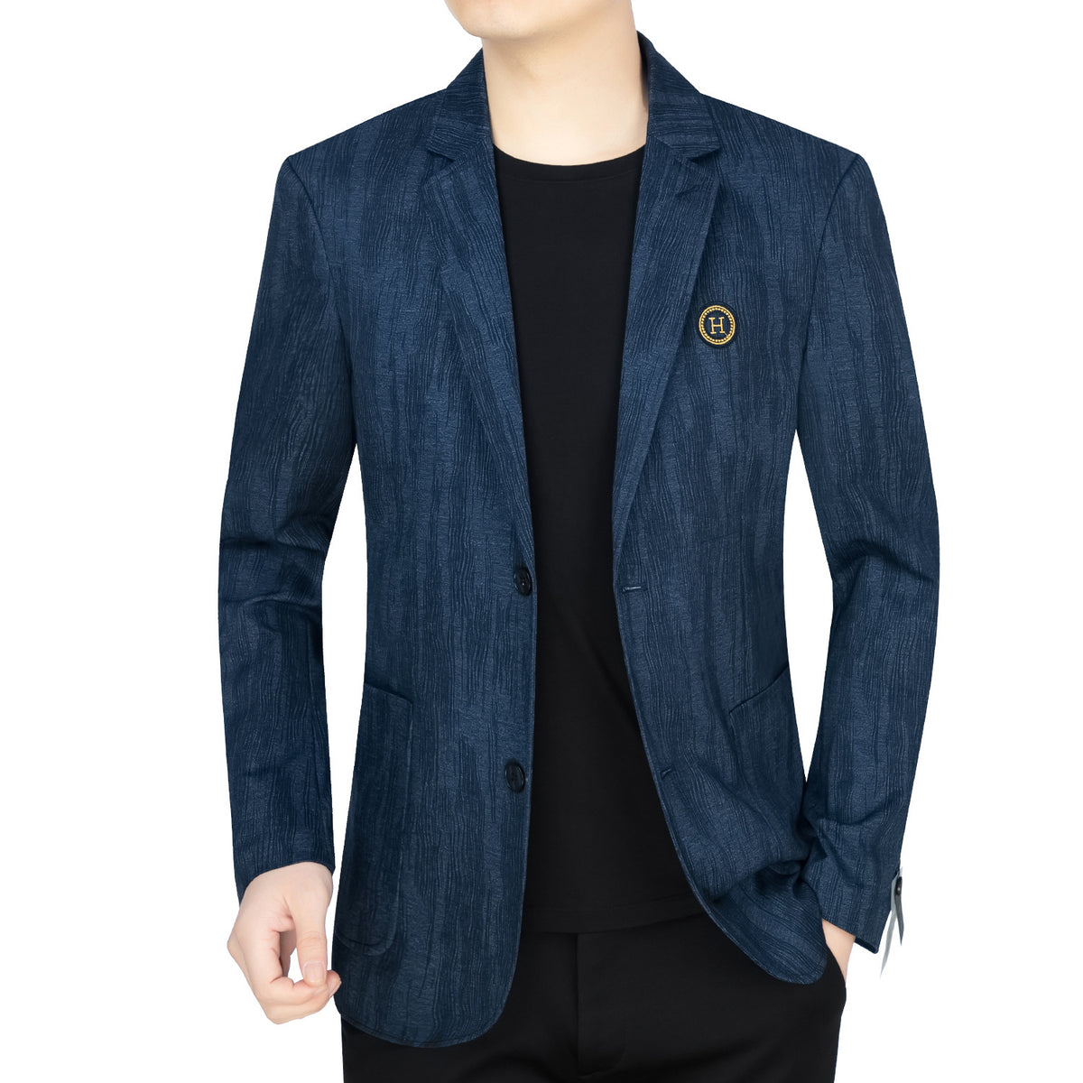 Men's Business Casual Striped Plaid Fashion Blazer