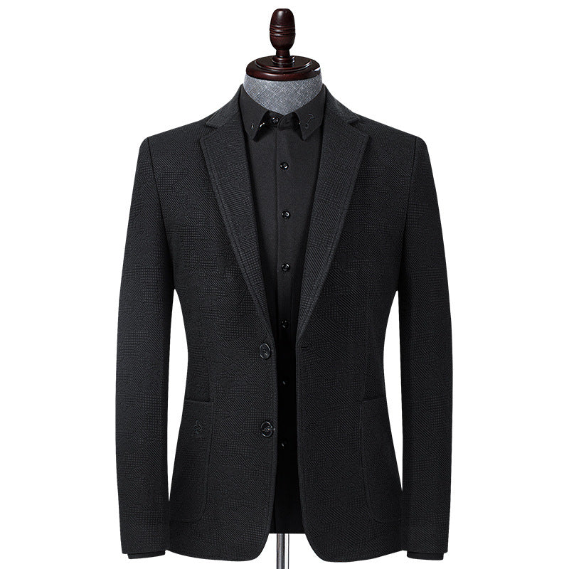 Knitted jacquard slim fit and iron-free casual Blazer
