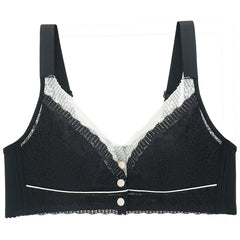 New style exquisite lace front buckle wireless plus size bra