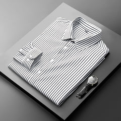 Men's No-iron Seamless Striped Slim Fit Business Casual Anti-wrinkle Shirt
