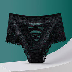Sexy Hollow Lace Large Size Breathable Butt Lifting Briefs