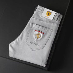 Fashion slim fit printed casual versatile trendy jeans