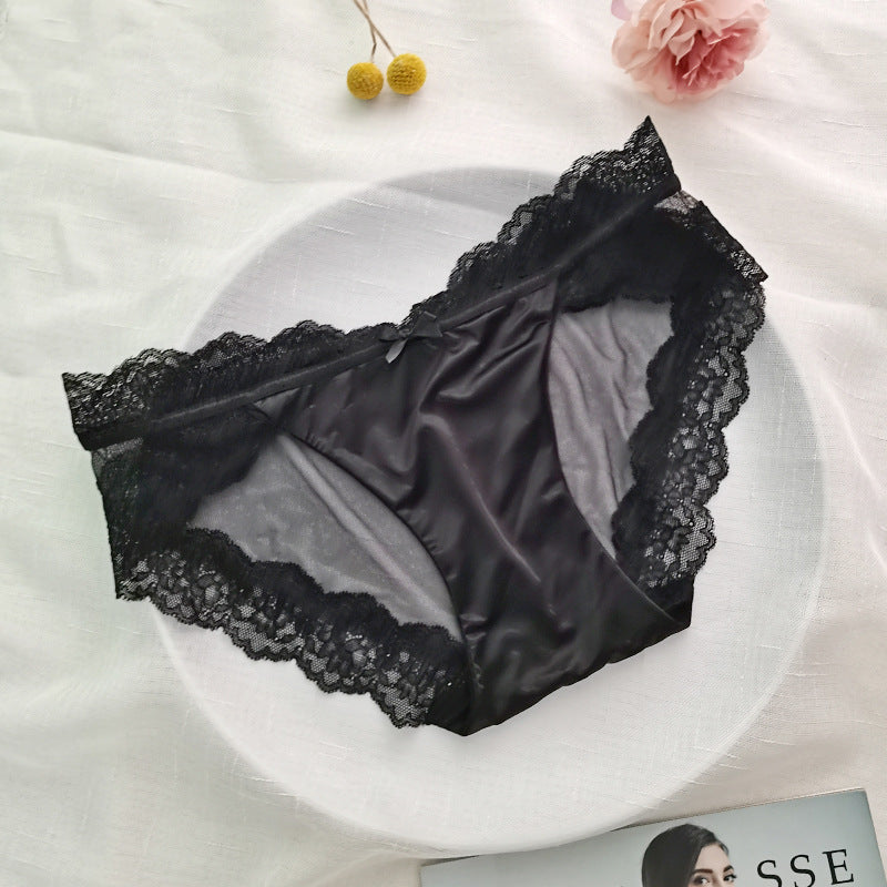 Transparent sexy satin low rise panties