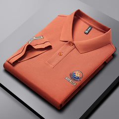 Men's Embroidered Cotton Breathable Casual Polo Shirt