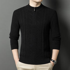 Thickened warm half-zip knitted bottoming sweater