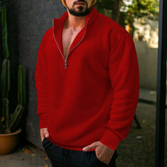 2023 New Winter Men's Velvet Half-zip Top