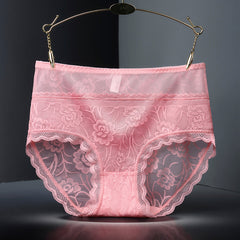 Sexy Lace Mesh Ice Silk Quick-drying Seamless Briefs