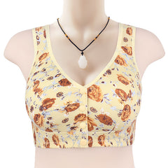 New Printed Front Button Soft Cotton Size Wireless Bra