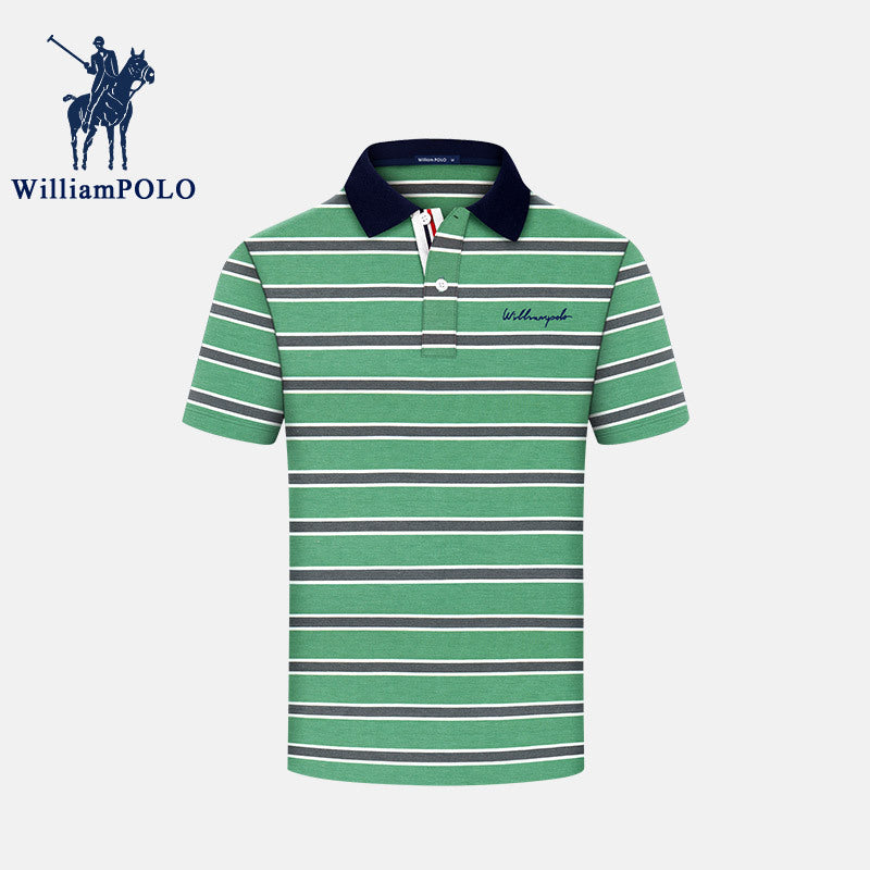 2023 New Summer Cotton Striped Polo Shirt