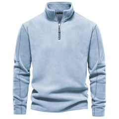 Men's Stand-up Collar Half-zip Long-sleeved Trendy Versatile Top