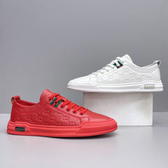 Men's Cowhide Casual Breathable Genuine Leather Sneakers