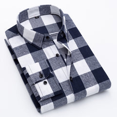 Men's Casual Long Sleeve Plaid Shirt