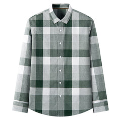 New Cotton Men's Long-sleeved Plaid Shirt