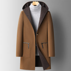Men's Hooded Reversible Wool Coat