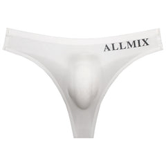 Men's Sexy Sports Fitness Transparent Ice Silk Low Waist Seamless Thong