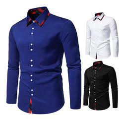 Men's Plaid Contrast Long Sleeve Shirt
