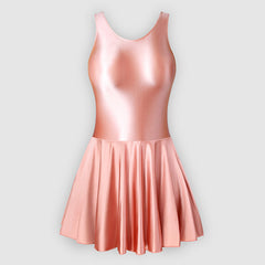 One-piece tight silky shiny gymnastics skirt