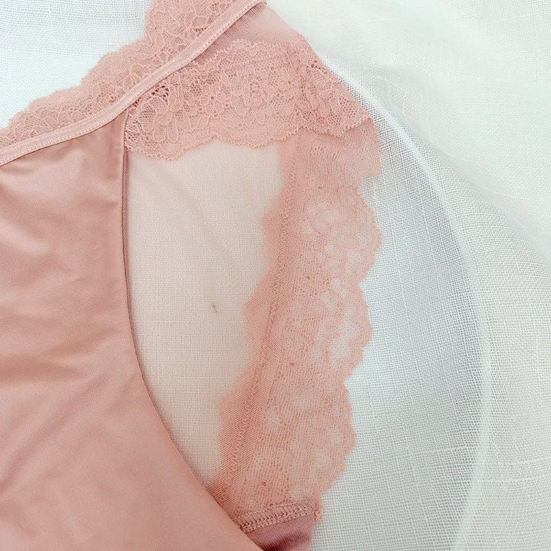 Transparent sexy satin low rise panties