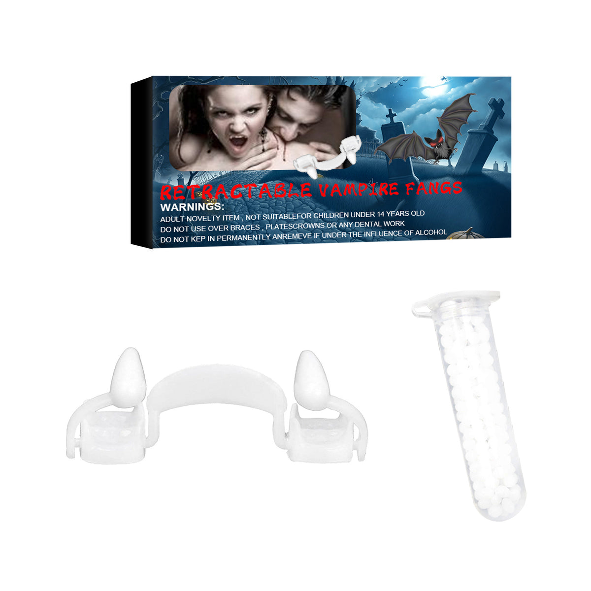 Halloween retractable vampire denture braces