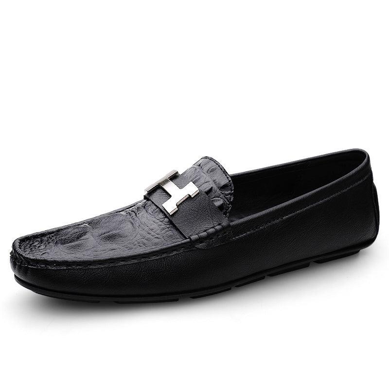 Crocodile-print Driving Loafers