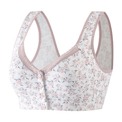 Comfortable large size wire-free pure cotton thin bra