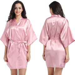 Ladies Satin Skin Friendly Cardigan Nightgown