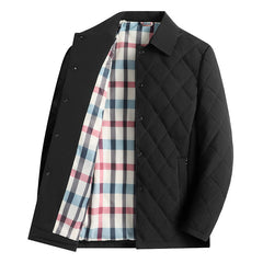 Men's plaid lapel cotton jacket
