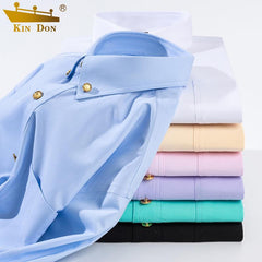 High-end business casual solid color no-iron anti-wrinkle shirt