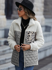 New Casual Loose Round Neck Spliced Double-sided Velvet Jacket