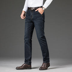 stretch straight-leg baggy jeans