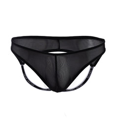 Men's Sexy Mesh Transparent Hip Lifting Sports Thong