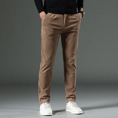 Men's Straight Striped Corduroy Casual Pants