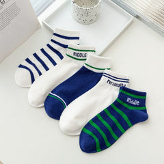 5 PCS Men's Sweat-absorbent Low-top Invisible Boat Socks Sports Cotton Socks