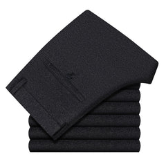 Men's Thickened High Waist Elastic Straight Warm Non-iron Casual Pants