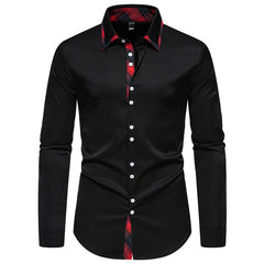 Men's Plaid Contrast Long Sleeve Shirt