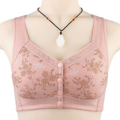 Cotton Printed Front Button Plus Size Bra