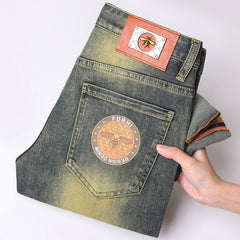 New Stretch Cotton Printed Jeans
