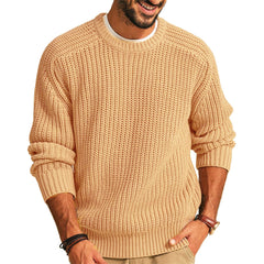 Solid Color Long Sleeve Round Neck Fashion Sweater