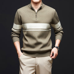 Men's Zipper Stand Collar Versatile Base Sweater