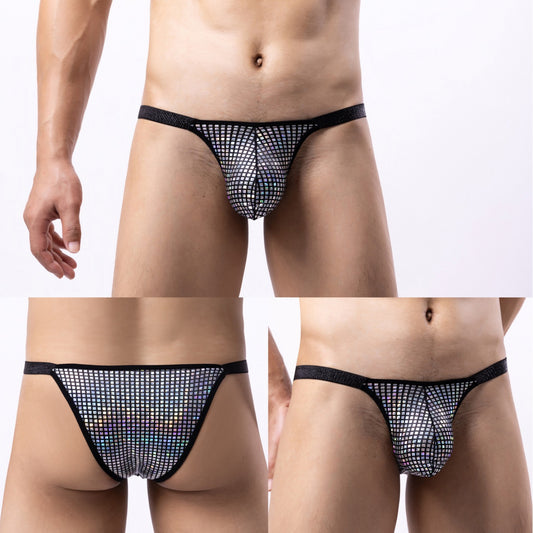 Sexy men's half-covered low waist briefs