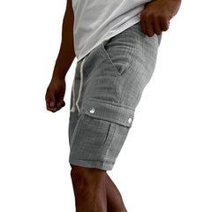 Men's New Cotton and Linen Casual Drawstring Shorts