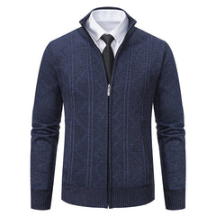 Men's Stand Collar Knitted Sweater