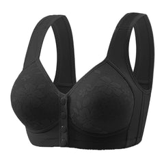 Large size front clasp wireless bra